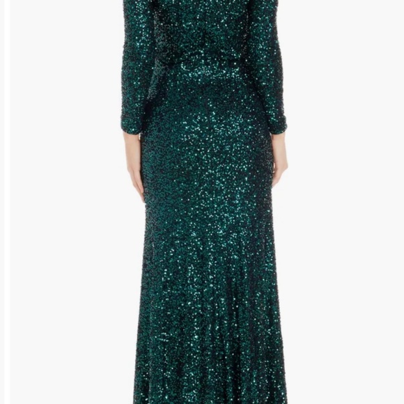 Dress The Population- Mischa sequin side slit long sleeve gown - Picture 2 of 5
